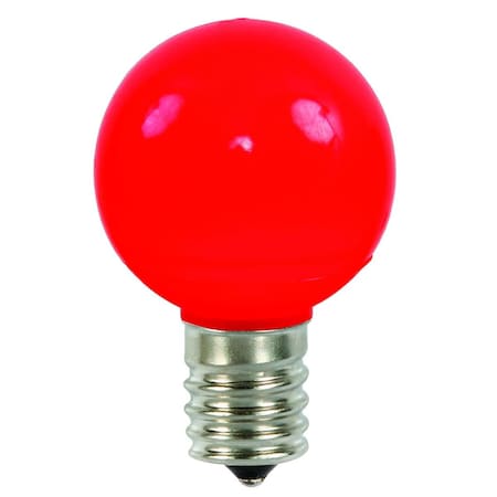 0.96 Watt G50 Red Ceramic LED Bulb With E17 Nickel Base 25 Per Bag